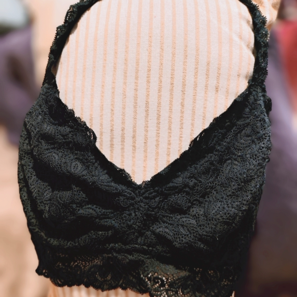 Auden Bralette Size XXL Black Lace Wireless Adjustable Pullover